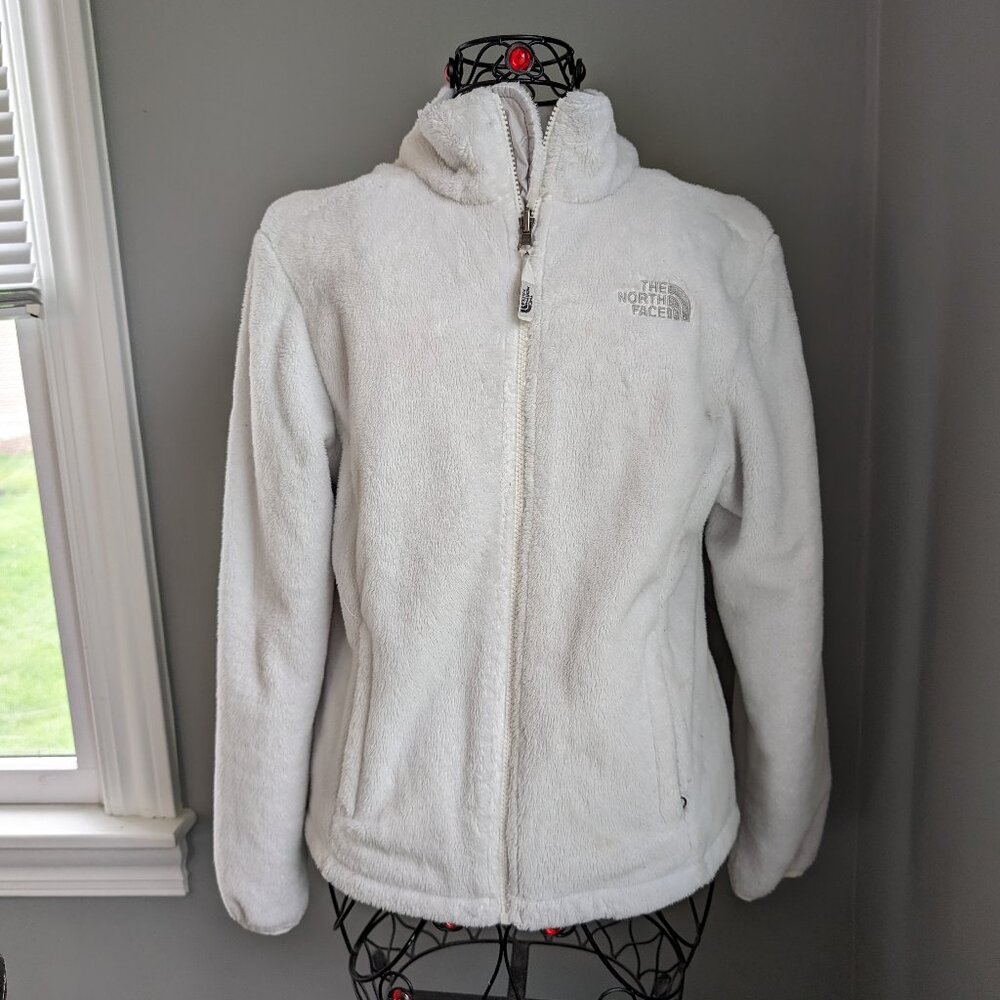 The North Face Size Small White Jacket  Zip White Fleece Ladies
